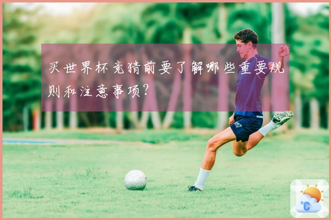 买世界杯竞猜前要了解哪些重要规则和注意事项？